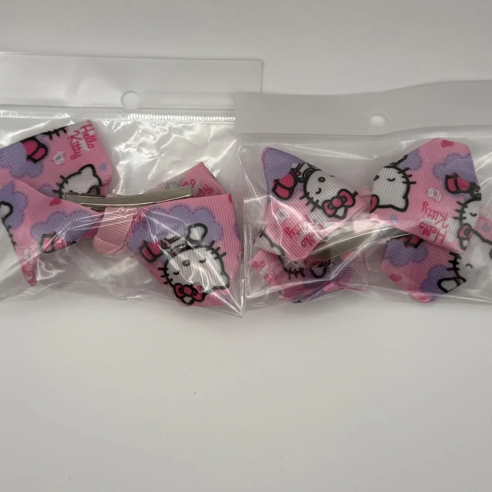 Kitty Hair Bows Set Pink Kids Girls Accessories 2‎ Pack
